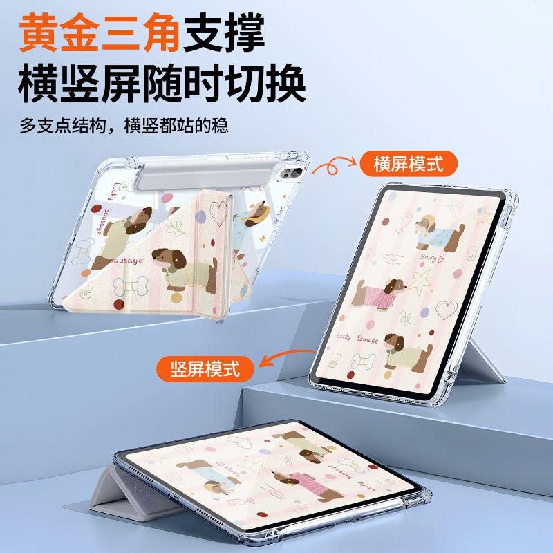 For Huawei matepad11.5 protective case air12 flat case acrylic 2026 new 115s buckle pro12.2 inch transparent 2023 with pen slot se10.4 soft light version Apple Rabbit Tablet Accessories