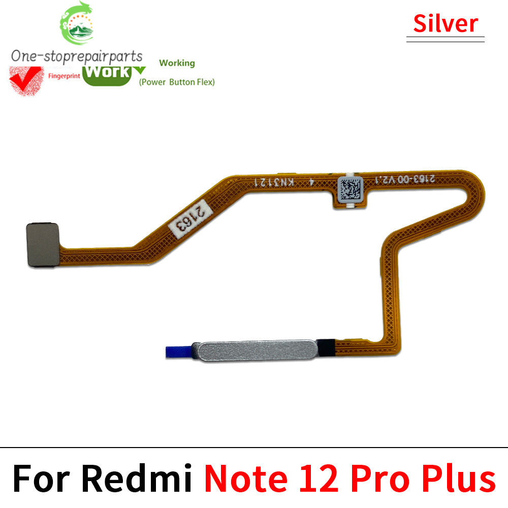For Xiaomi Redmi Note 12 Pro Plus 4G 5G Home Button Fingerprint Sensor Flex With Power Key Button Flex Cable  Xiaomi  Xiao mi phone repair parts