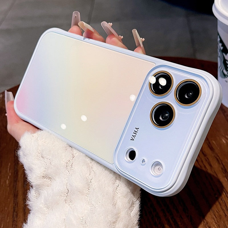 Gradual change smudged glass for iPhone 17promax mobile phone case The new iPhone16 seconds becomes larger Windows integrated lens film 15pro Ice cooling women's case Phone accessories