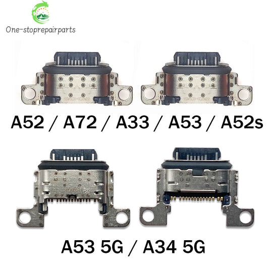 10Pcs/Lot，Micro USB Connector Charging Port Jack Dock For Samsung A34 A52 A72 A33 A53 A73 A52s 5G Samsung phone repair parts
