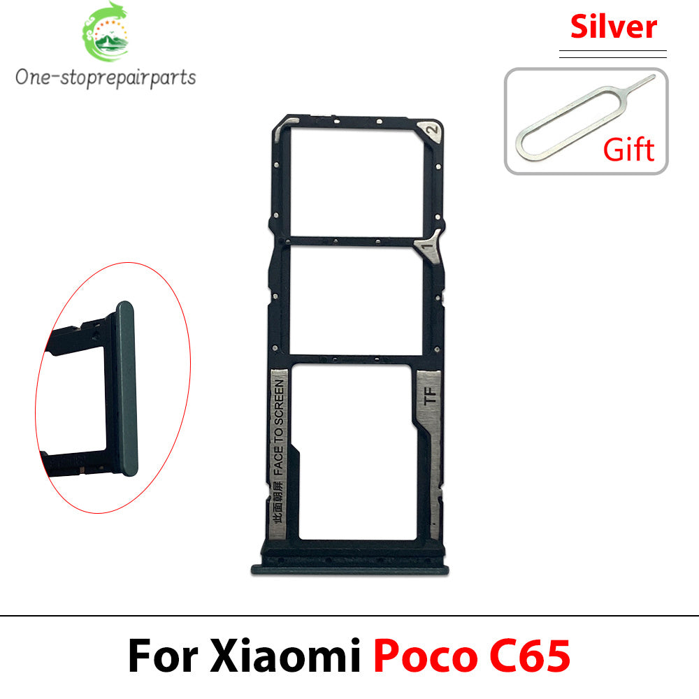 New SIM Card Slot SD Card Tray Holder Adapter For Xiaomi Poco C40 C65 C75 Repair Parts  Xiaomi  Xiao mi phone repair parts