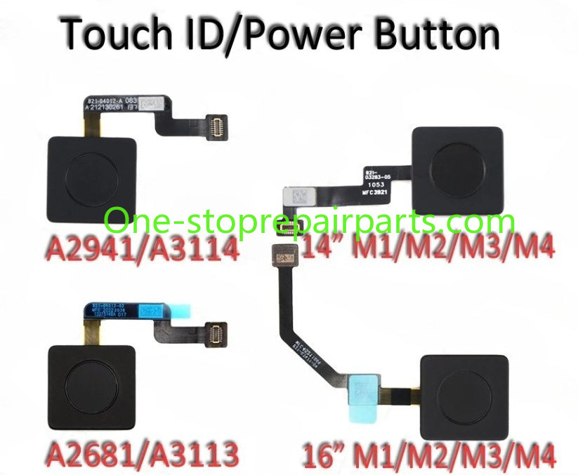 Power On/Off Button A2681 A2941 A3113 A3114 A2442 A2779 A2485 A2780 A2991 A2992 A2918 Touch ID Flex Cable for MacBook Pro/Air Macbook repair parts