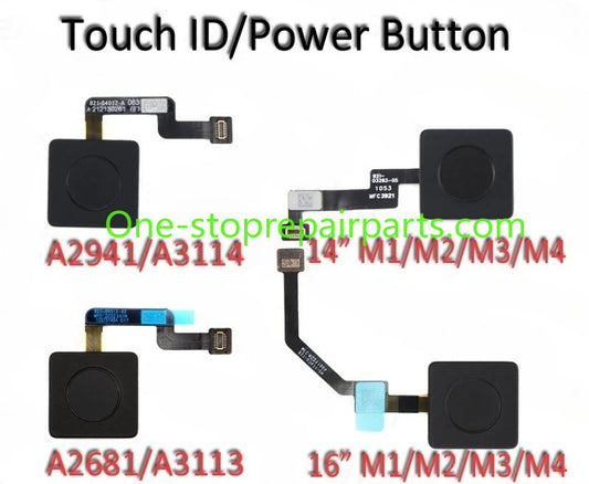 Power On/Off Button A2681 A2941 A3113 A3114 A2442 A2779 A2485 A2780 A2991 A2992 A2918 Touch ID Flex Cable for MacBook Pro/Air Macbook repair parts
