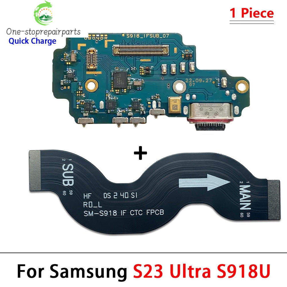 New USB Charger Charging Dock Port Connector Main Board Flex Cable For Samsung S22 S23 Plus Ultra 5G S901 S906 S908 S911 S916 Samsung phone repair parts
