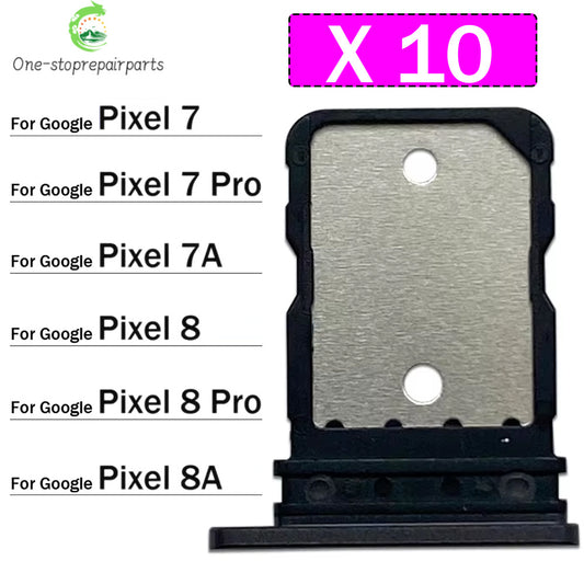 10Pcs, New For Google Pixel 7 / Pixel 7 Pro / Pixel 7A / Pixel 8 / Pixel 8 Pro / Pixel 8A SIM Card Tray Slot Holder Repair Parts Google Pixel phone repair parts