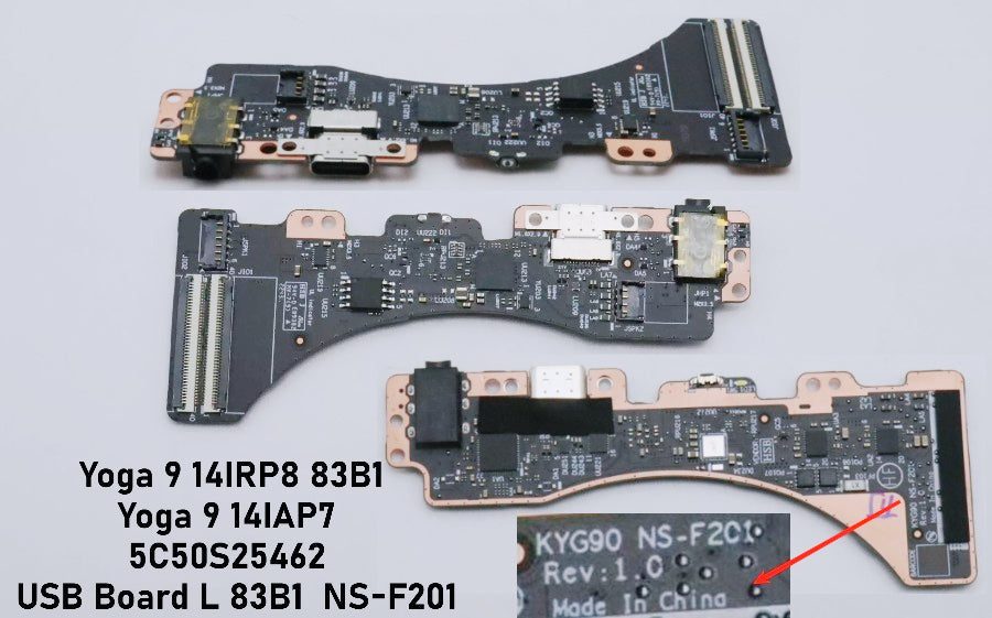USB I/O Board For LENOVO Yoga Pro 9 14IRP8 Slim Pro 9 14IRP8 Yoga 9 14IAP7 Yoga 9 2-in-1 14ILL10 USB Audio power button board 5C50S25462 NS-F201 5C50S25519 NS-F191 5C50S25303 NS-D991 5C50S25782 MC940/MYGA0 NS-G451 lenovo laptop repair parts