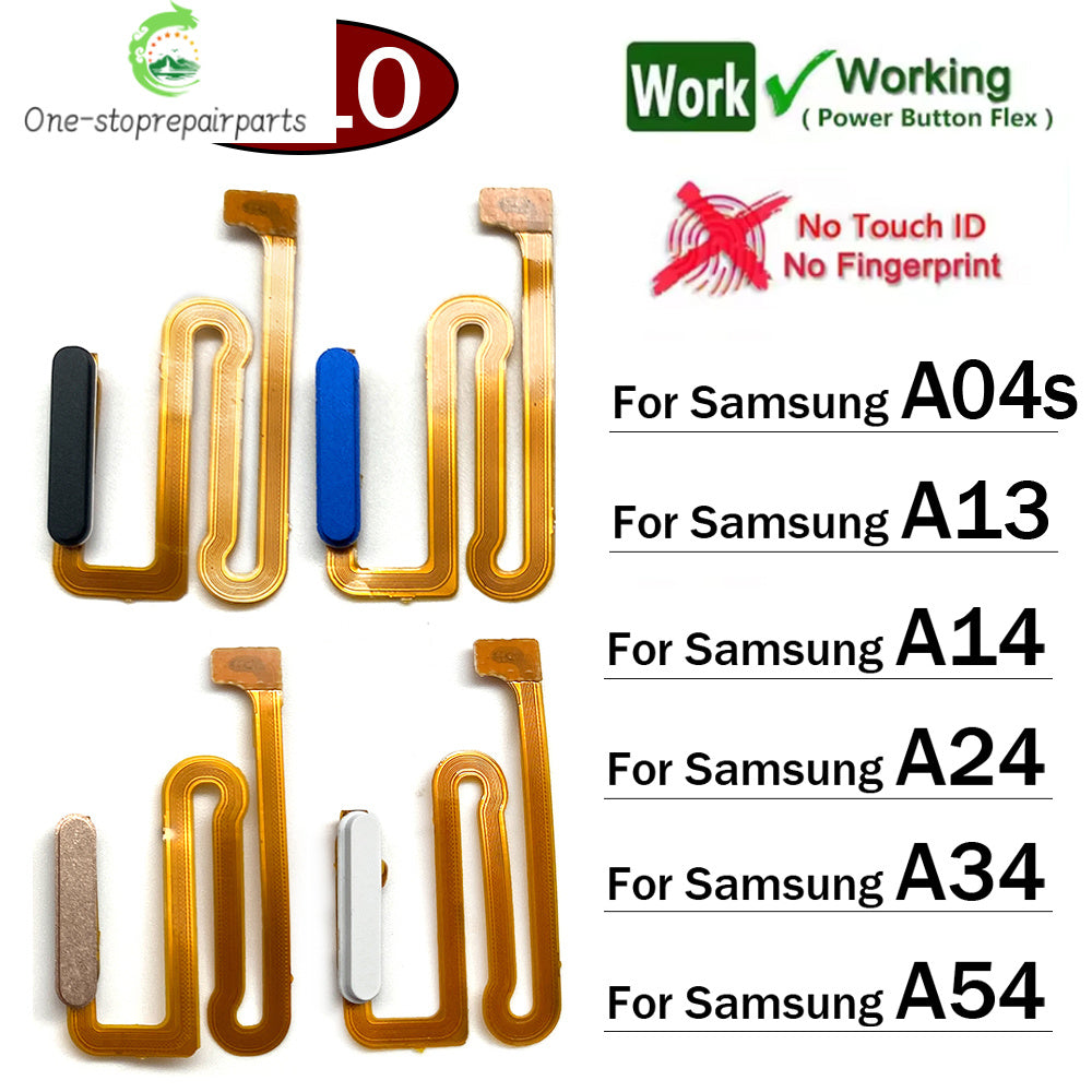 10Pcs, Home Button FingerPrint Touch ID Sensor Flex Cable Ribbon For Samsung A04s A13 A14 A24 A34 A54 4G 5G Replacement Parts Samsung phone repair parts