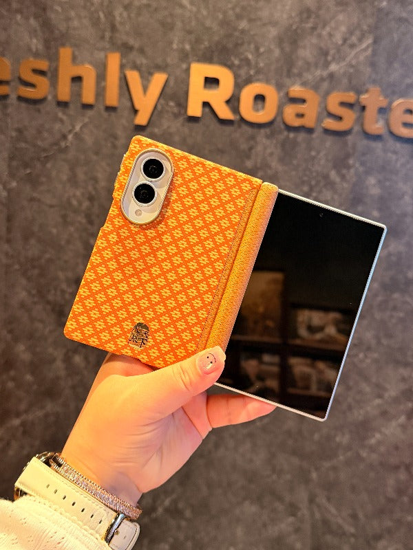 Magnetic suction [Kevlar pattern] suitable for Samsung ZFold8 Ultra folding mobile phone case galaxy zfold8ultra heart world carbon fiber pattern double central axis all-inclusive anti-drop protective case Phone accessories