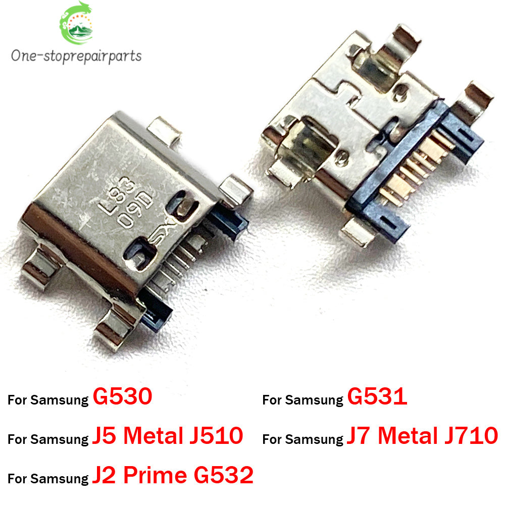 100Pcs, USB charge connector For Samsung J1 J2 J3 J5 J7 metal Prime G530 g532 j510 j710 G570 G610 charging port socket Samsung phone repair parts