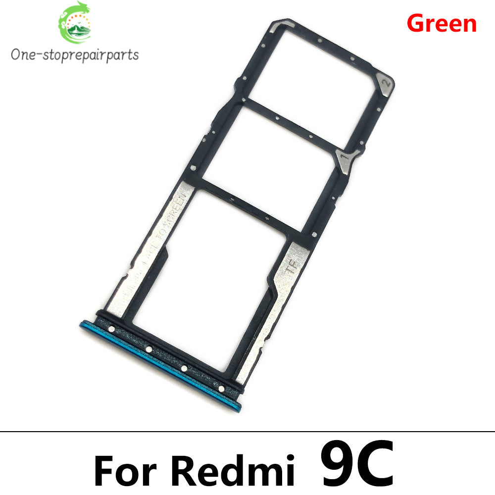 10Pcs/Lot, SIM Card Tray Slot Holder For Xiaomi Redmi 9 9A 9C 9T Replacement Parts Black Blue Green Yellow Orange  Xiaomi  Xiao mi phone repair parts