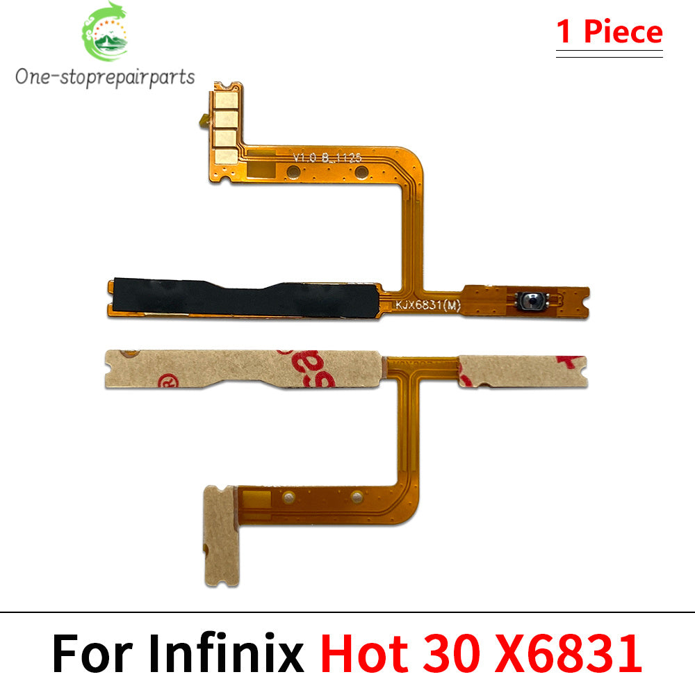 10Pcs, Power Switch On/Off Button Volume Key Button Flex Cable For infinix Hot 10 11 12 12i 20 30 30i 40 40i 50i Play Pro 4G 5G  infinix phone repair parts