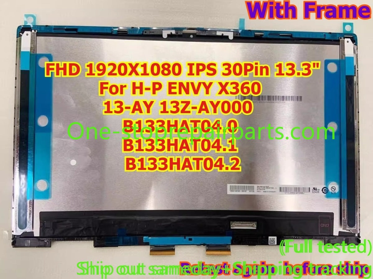 FHD 1920X1080 IPS 30Pin 13.3" Touch LCD Screen assembly For HP ENVY X360 13-AY 13Z-AY000 B133HAT04.0 B133HAT04.1 B133HAT04.2
