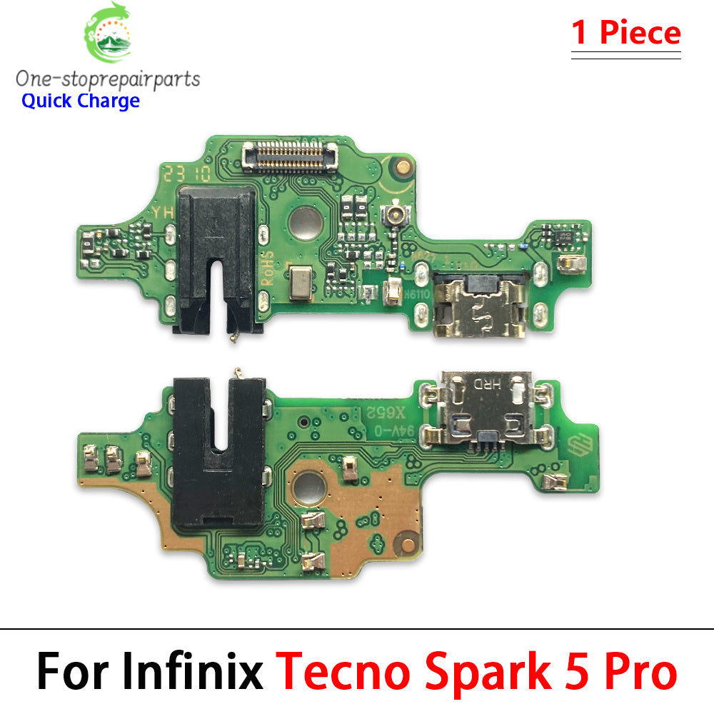 New USB Charge Port Dock Connector Charging Board Flex Cable For Tecno Spark 5 6 Air 7 7T 8 8C 8P 8T 10C 9 20 Pro Go 2022 2023 Tecno phone repair parts