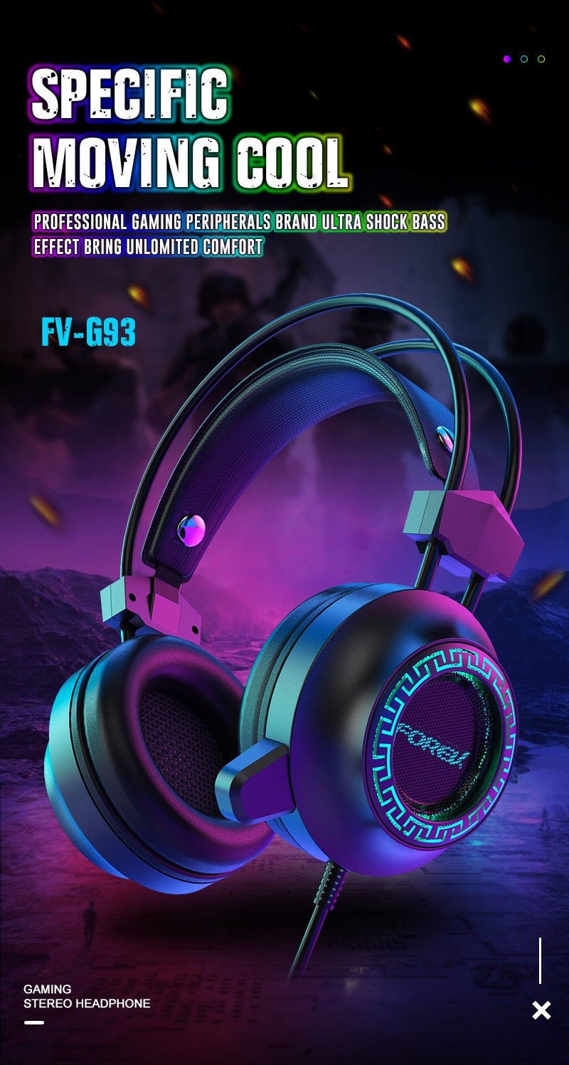 Accessories Headset Luminous Headset FVG93 Wired Wired Headset Desktop Computer Gaming Luminous Gaming Headset