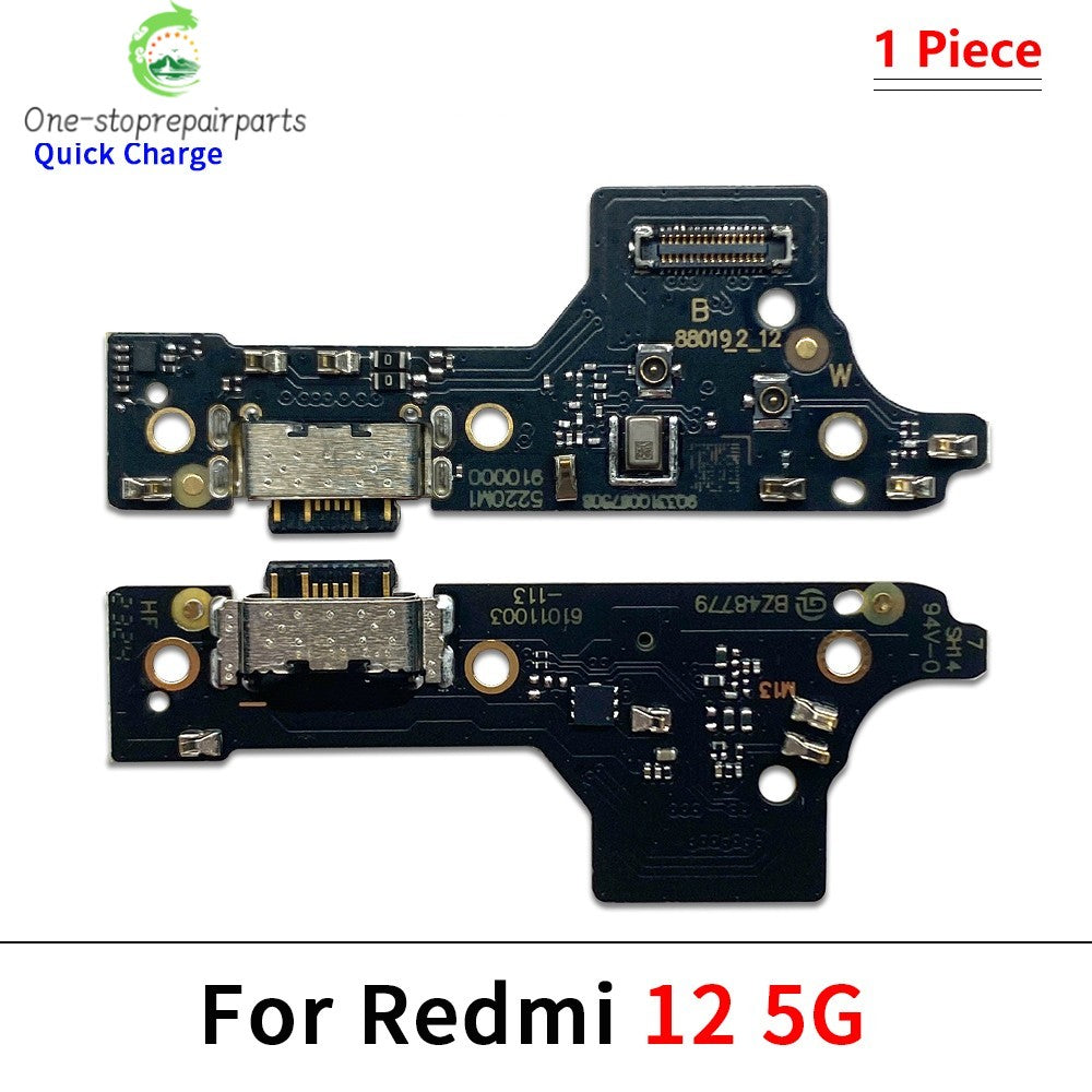 10Pcs, USB Charging Port Dock Charger Plug Connector Board Flex Cable For Xiaomi Redmi 12 12C 13 13C 14C 15 15C 4G 5G Xiaomi  Xiao mi phone repair parts
