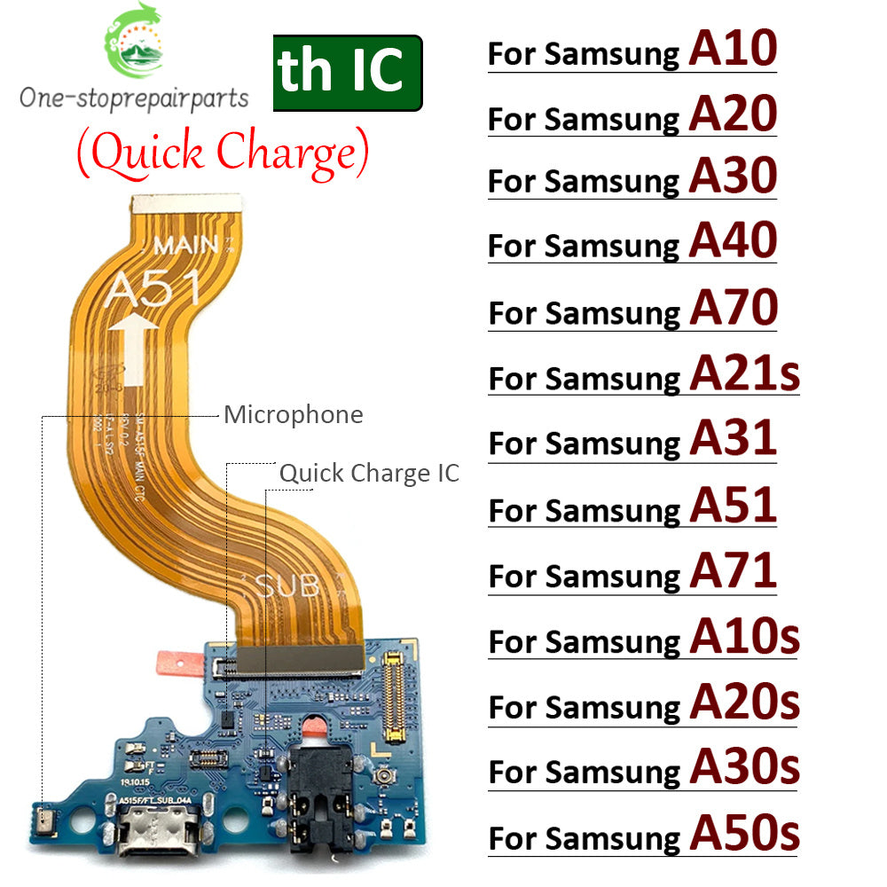 USB Charging Port Dock Charger Connector Main Board Flex Cable For Samsung A10 A20 A30 A50 A70 A31 A51 A71 A10s A20s A30s A21s Samsung phone repair parts