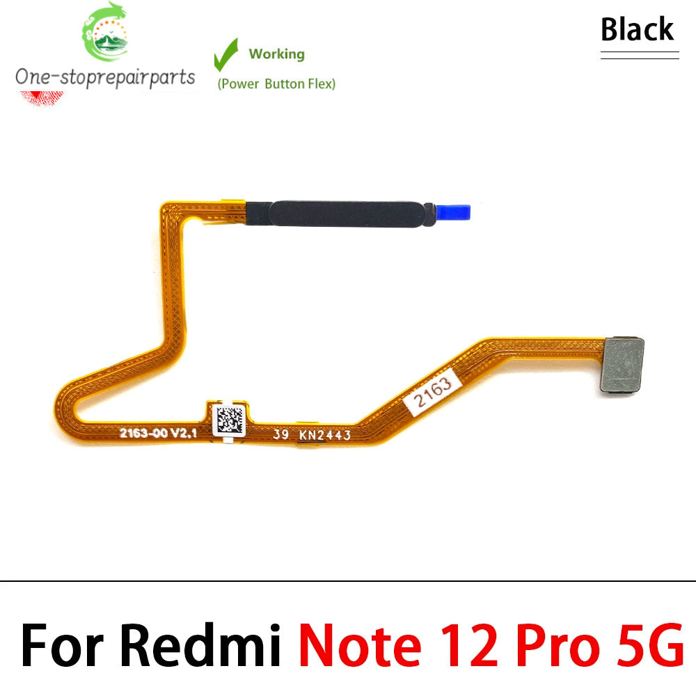 For Xiaomi Redmi Note 12 Pro Plus 4G 5G Home Button Fingerprint Sensor Flex With Power Key Button Flex Cable  Xiaomi  Xiao mi phone repair parts