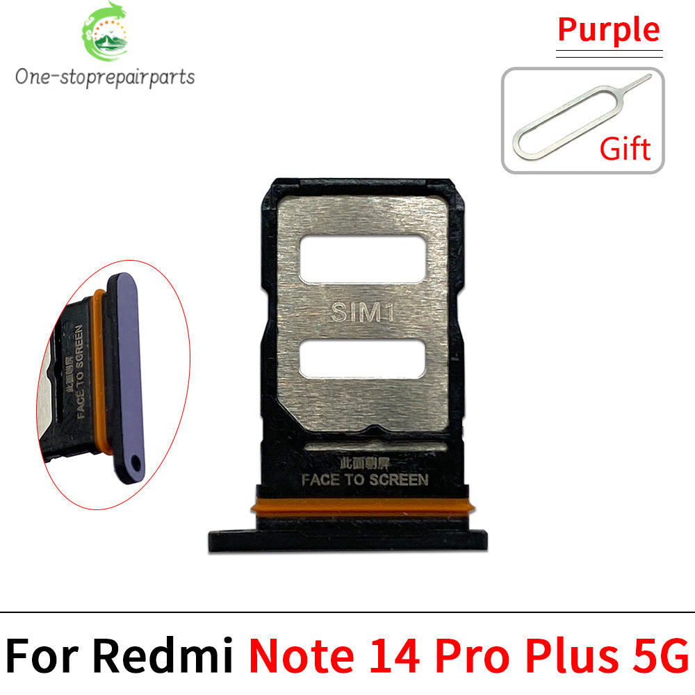 10Pcs, SIM Card Slot SD Card Tray Holder Adapter For Xiaomi Redmi Note 14 Pro Plus 4G 5G  Xiaomi  Xiao mi phone repair parts
