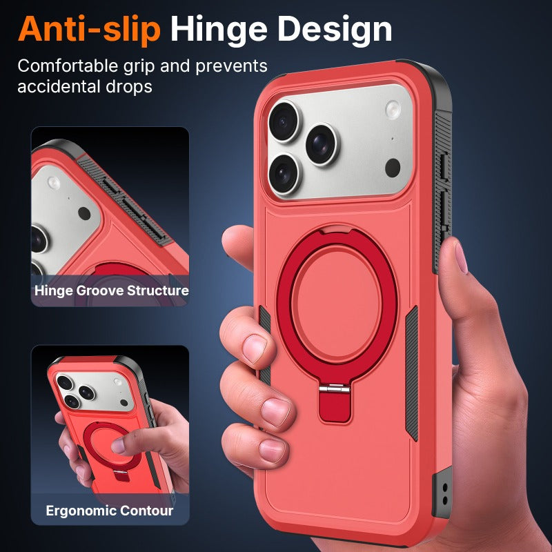 New magnetic bracket mobile phone case for iPhone iphone18promax mobile phone case 16/17 anti-drop advanced 15 bracket 14Pro mech hard case Phone accessories