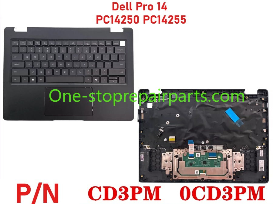 Dell Pro 14 PC14250 PC14255  lcd back cober uppler palmrest bezel bottom hinge cover keyboard touchpad 0K2C6C 0DK0V6 0MCMRV