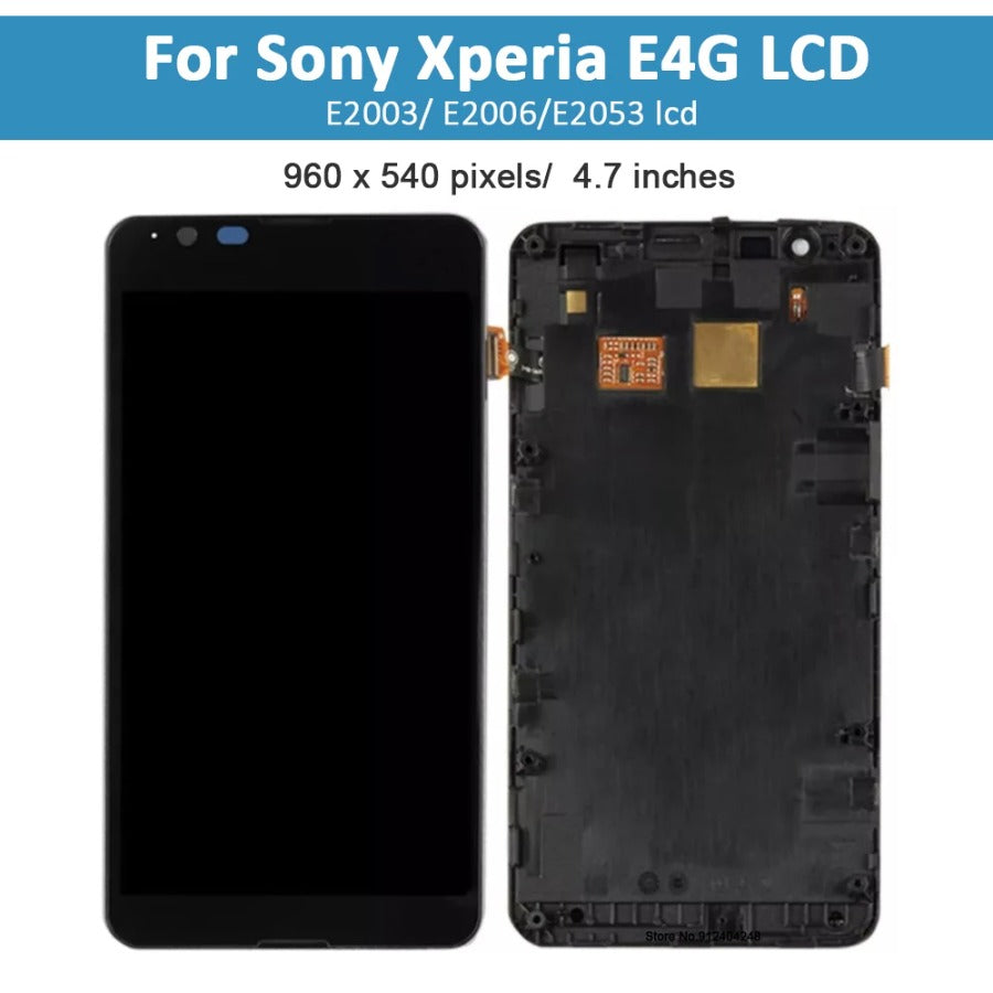 Original Display For Sony Xperia E4G LCD Touch Screen Digitizer Assembly Replacement For Sony E4G E2003 E2006 E2053 LCD + frame Sony phone repair parts
