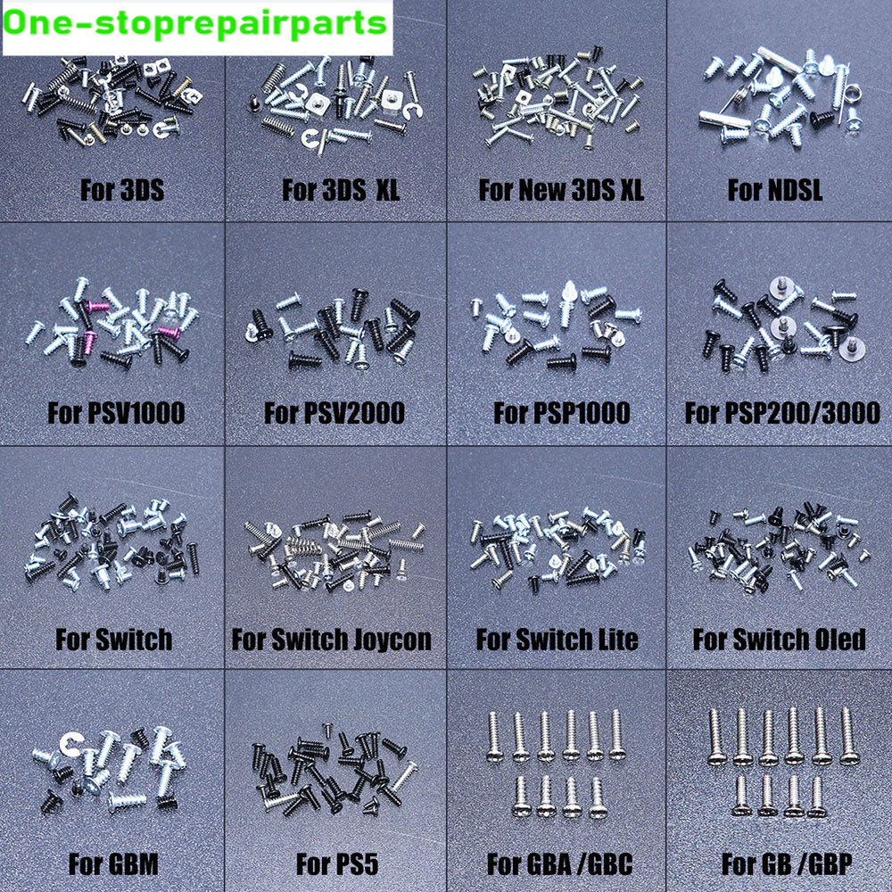 For New 3DS XL DS Lite NDSL PSV PSP 1000 2000 Game Console Replacement Screws Set For Joycon Switch Lite OLED GBM GBA GBC GBP Game console repair parts