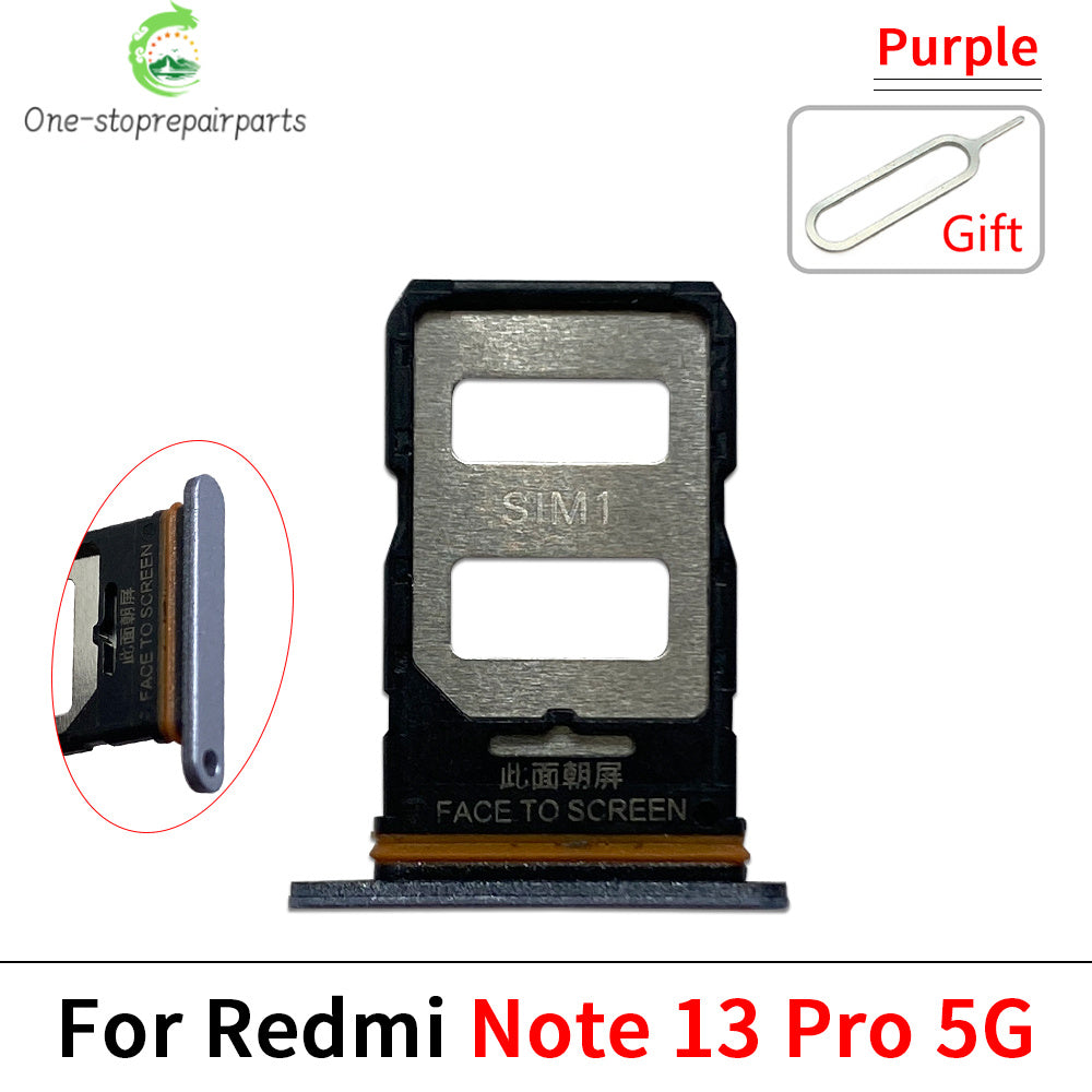 10Pcs, SIM Card Slot SD Card Tray Holder Adapter For Xiaomi Redmi Note 13 Pro Plus 4G 5G  Xiaomi  Xiao mi phone repair parts