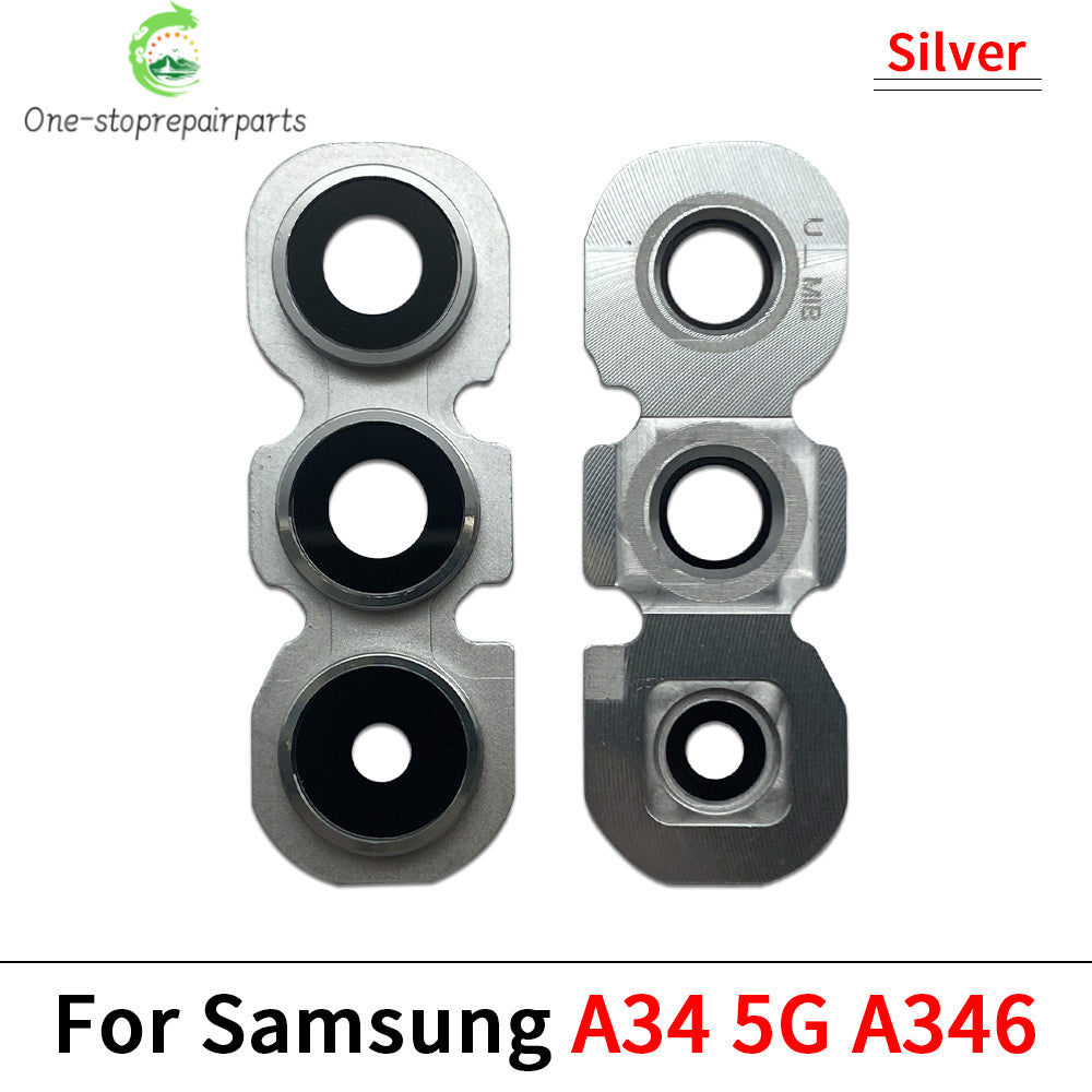 New Rear Camera Glass Lens Cover With Frame Holder For Samsung A26 A56 A34 A54 S24 Fe 5G Replacement Parts Samsung phone repair parts