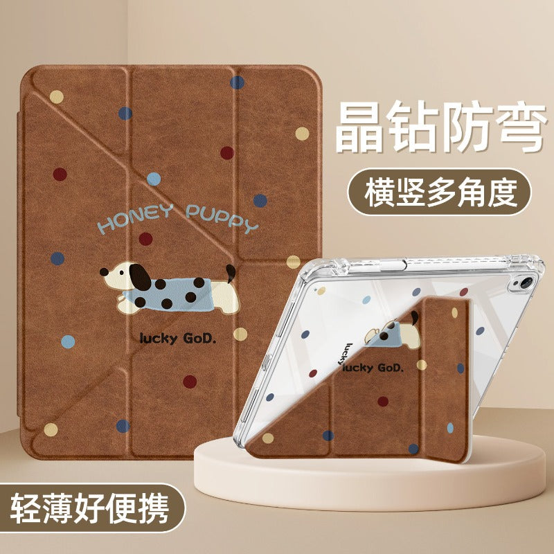 For huawei matepad tablet protective case air12 protective case se10.4 with pen slot 11.5 For glory 9 all-inclusive x10pro acrylic 115 transparent 10.8 powder line dog 2023 Tablet Accessories