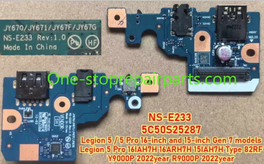USB Audio I/O HDMI Board Daughterboard For Lenovo Legion 5 / 5 Pro Pro 7 Y9000P R9000P Savior R7000P Y7000 16IRX8H 16IAH7H 16ARH7H 15IAH7 15ARH7 NS-F082 NS-E233 NS-E241 NS-E481 NS-F771 NS-F701 F093 NS-G251 NS-F254 D713 Lenovo laptop repair parts