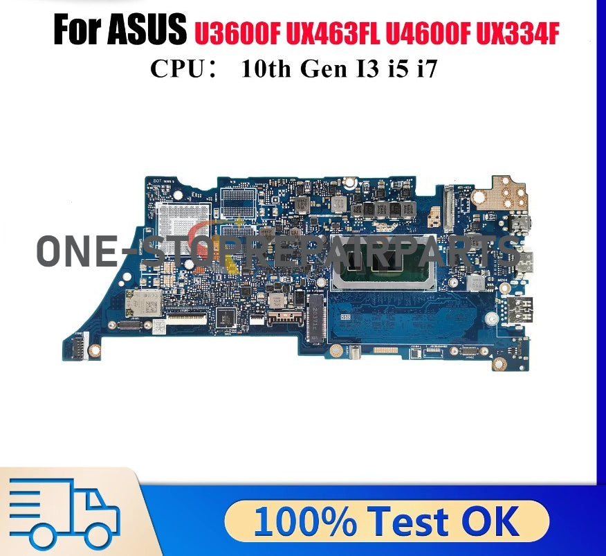 UX334FA Laptop Motherboard For ASUS ZenBook UX334FL U3600F U4600F UX463FL UX334F UX334FA Mainboard With 10th Gen I3 I5 I7 Fast ASUS laptop repair parts