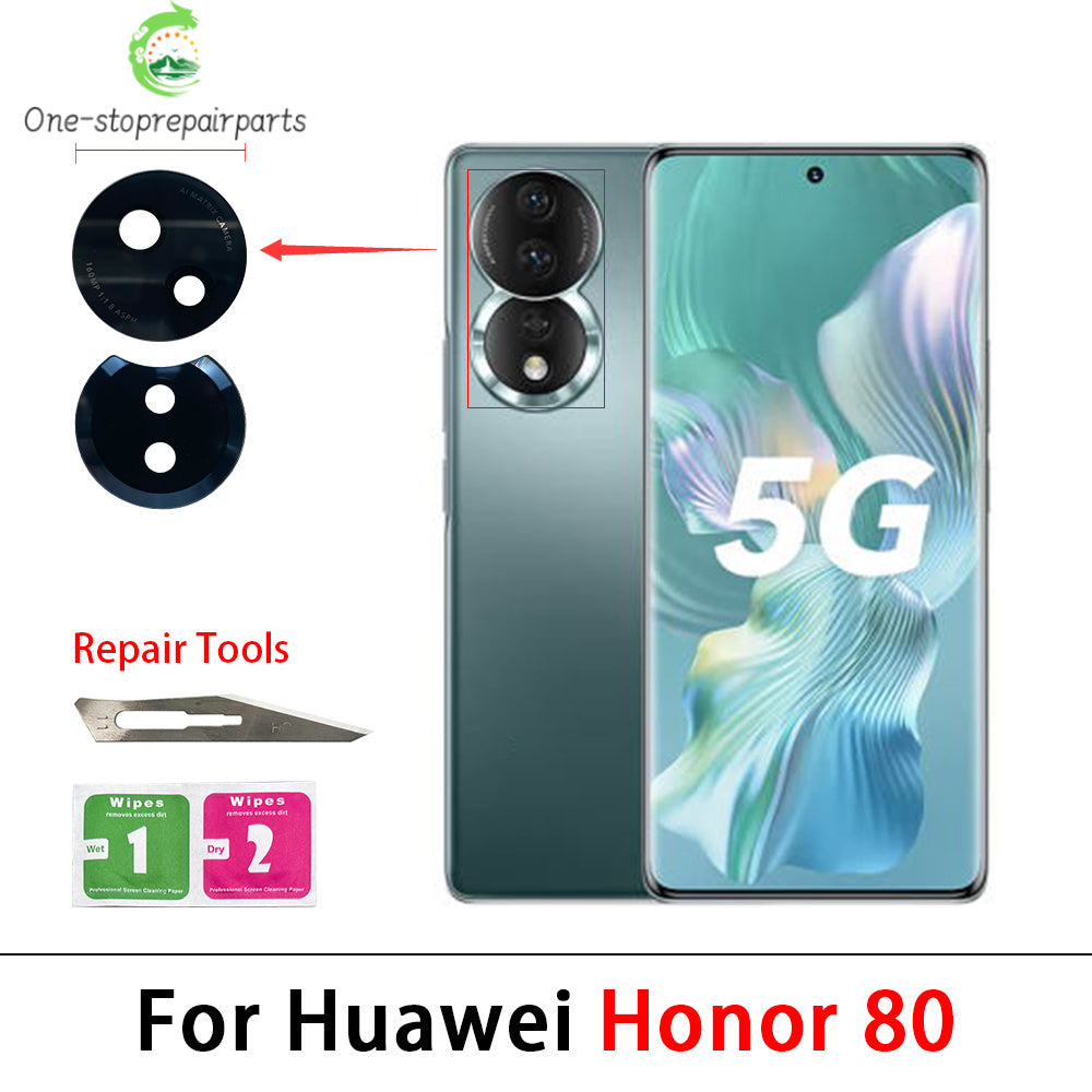 10Pcs, New For Huawei Honor 50 60 70 80 90 Pro Se Lite 4G 5G Rear Camera Lens Glass Back Camera Glass Lens with Adhesive Sticker Huawei phone repair parts