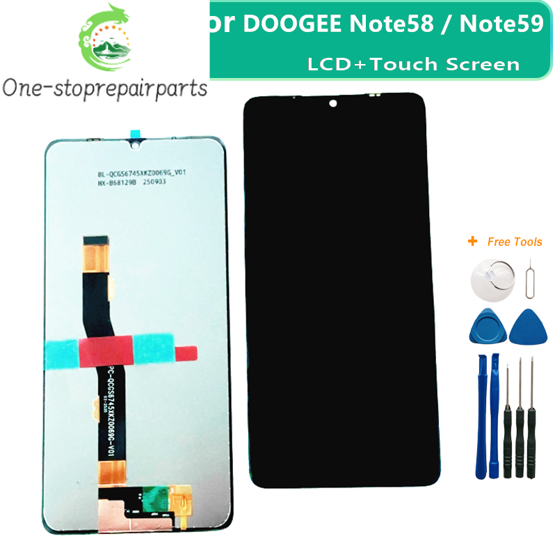 Original For DOOGEE Note 58 Note 59 / Note 59 Pro / Note 59 Pro+ Note 58 Pro LCD Display Screen + Touch Panel Digitizer LCD Disp Doogee phone repair parts