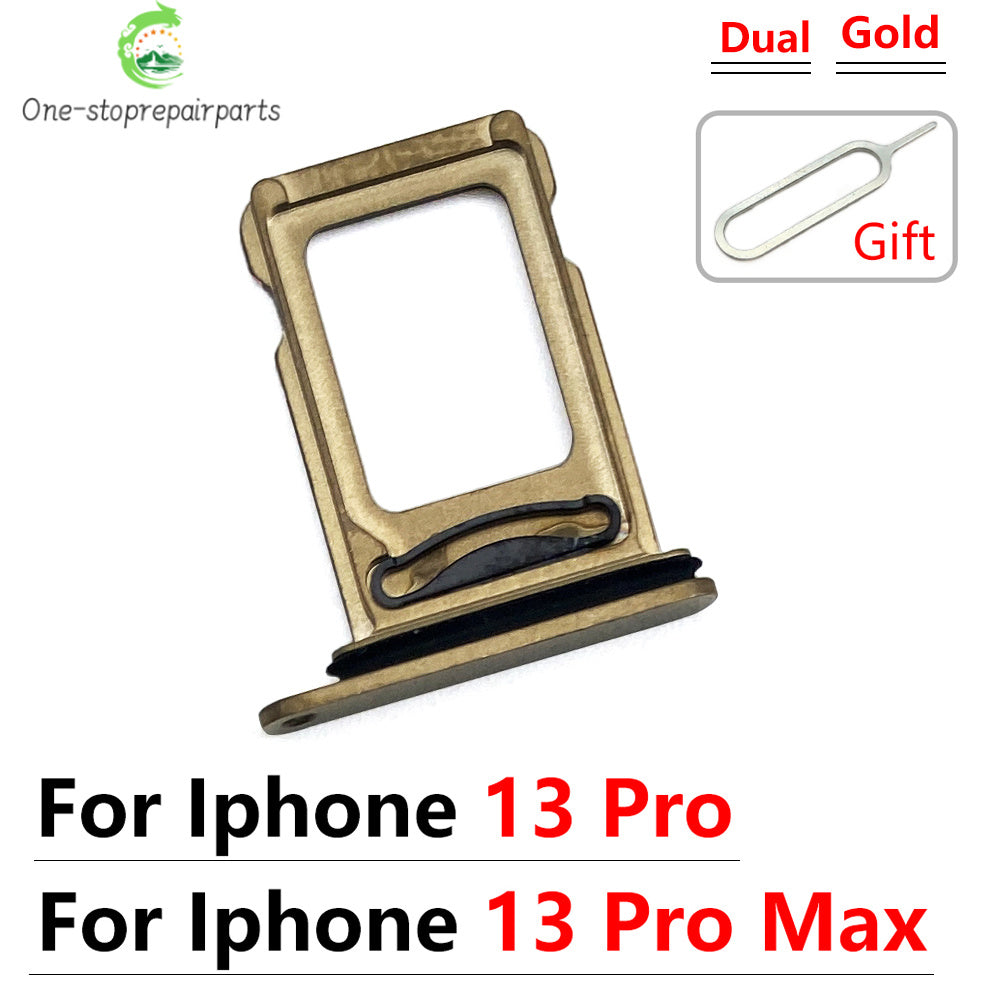 10Pcs New For iPhone 13 Pro 13Pro Max Mini Dual SIM Card Tray Slot Holder Adapter Accessories iPhone phone repair parts