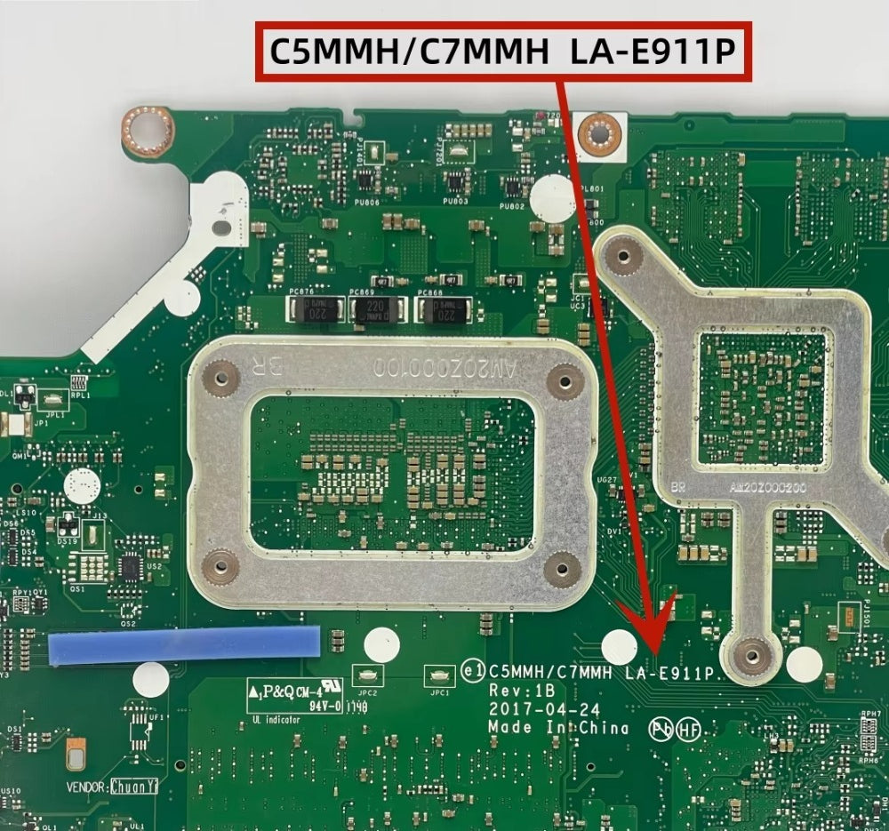 LA-E911P For Acer N17C1 Aspire A715-71G AN515-51 Laptop Motherboard With i5-7300HQ i7-7700HQ CPU GTX1050 GTX1050Ti 2GB/4GB-GPU Acer laptop repair parts