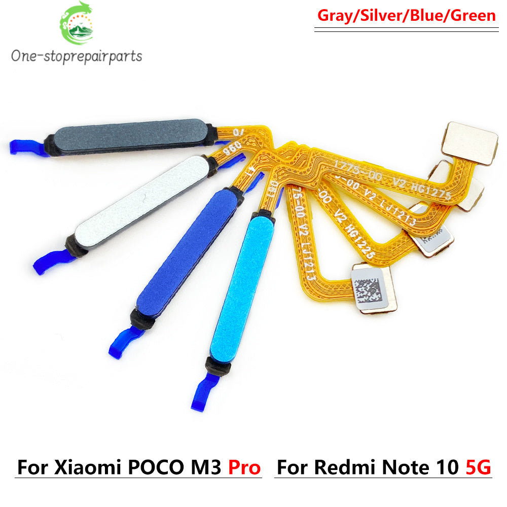 New For Xiaomi Poco M3 Pro / For Redmi Note 10 5G Home Button FingerPrint Touch ID Sensor Flex Cable Replacement Parts  Xiaomi  Xiao mi phone repair parts
