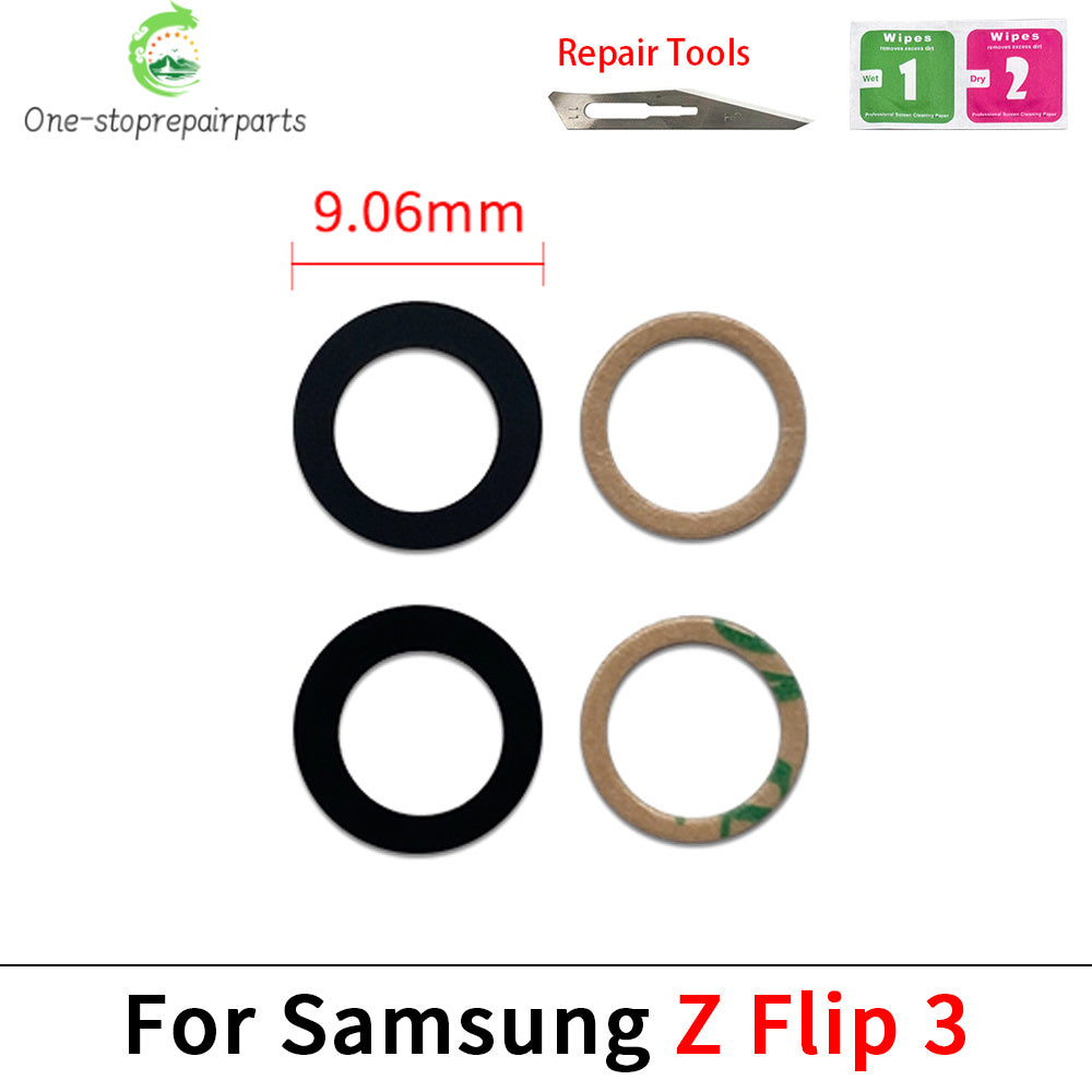 New Camera Glass For Samsung Z Flip 2 3 4 5 6 / Z Fold 2 3 4 5 6 5G Rear Back Camera glass Lens With Glue Adhesive Samsung phone repair parts
