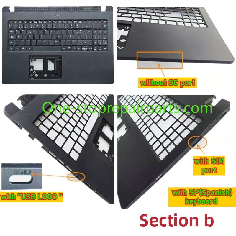 Upper case keyboard assembly for Acer TravelMate P215-52 P215-53 P50 N19Q8 US FR SP UK  topcase palmrest assembly