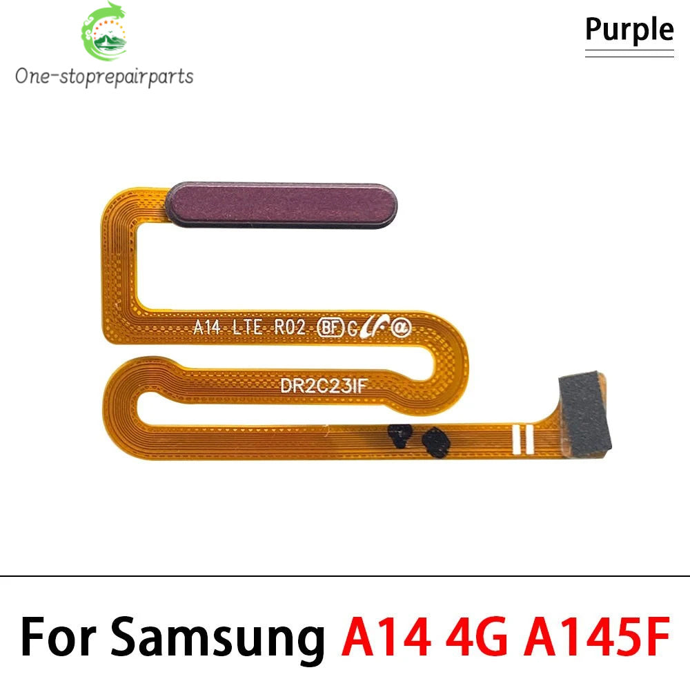 10Pcs, For Samsung A14 4G 5G A145F A145P A146B A146P Fingerprint Sensor Home Return Key Menu Button Flex Cable Samsung phone repair parts