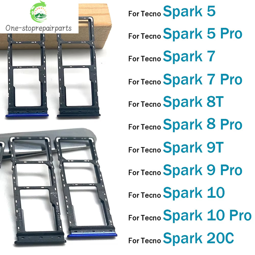 SIM Card Tray Slot Holder For Tecno Spark 4 5 7 8 9 8T 9T 10 20C Pro Replacement Parts Tecno phone repair parts