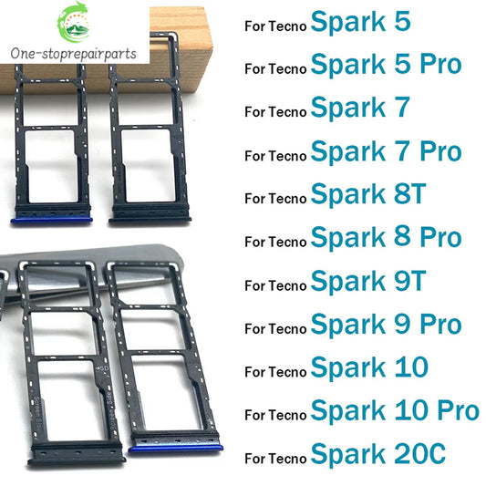 SIM Card Tray Slot Holder For Tecno Spark 4 5 7 8 9 8T 9T 10 20C Pro Replacement Parts Tecno phone repair parts