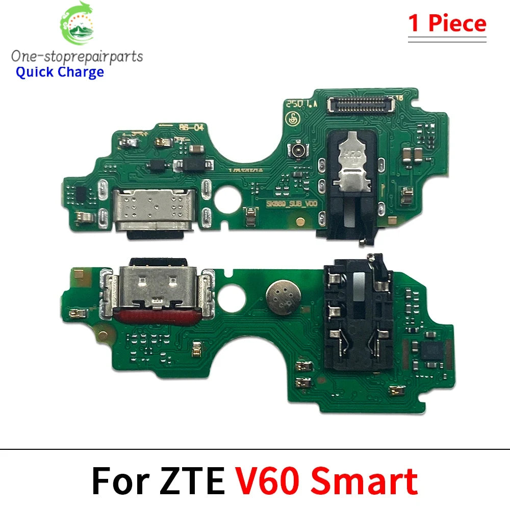 10Pcs, USB Charge Port Jack Dock Connector Charging Board Flex Cable For ZTE Blade V50 V60 V70 Smart Design Vita Max ZTE phone repair parts