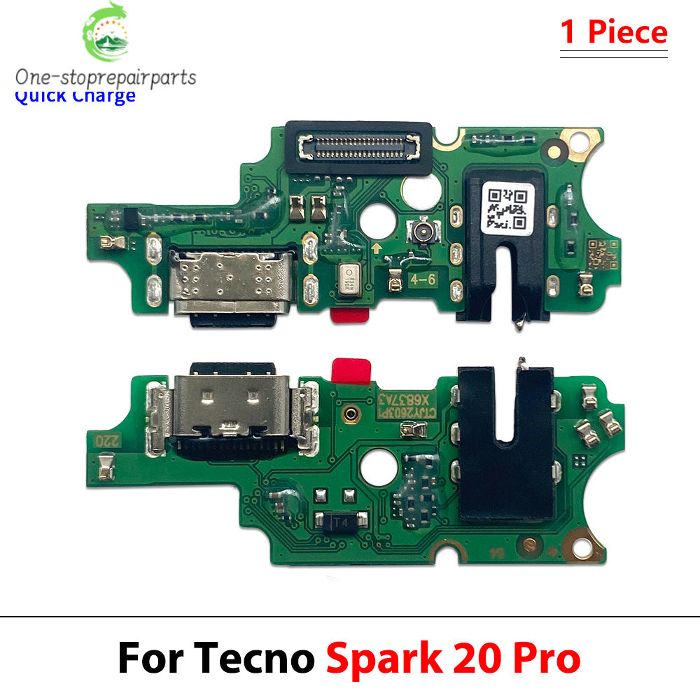 USB Charger Dock Connector Charging Port Microphone Flex Cable For Tecno Spark 10 10C 20 20C 30 30C 40 40C Pro Plus 4G 5G Tecno phone repair parts