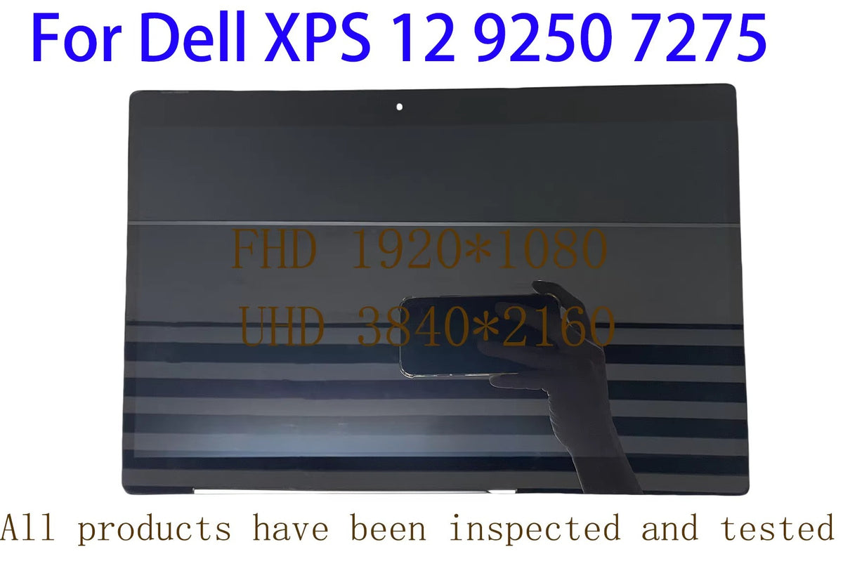 12.5Inch For Dell XPS 12 9250 7275 Touch Screen Assembly matrix  1920*1080 FHD or 3840*2160 4K UHD Touch Screen Assembly Dell laptop repair parts
