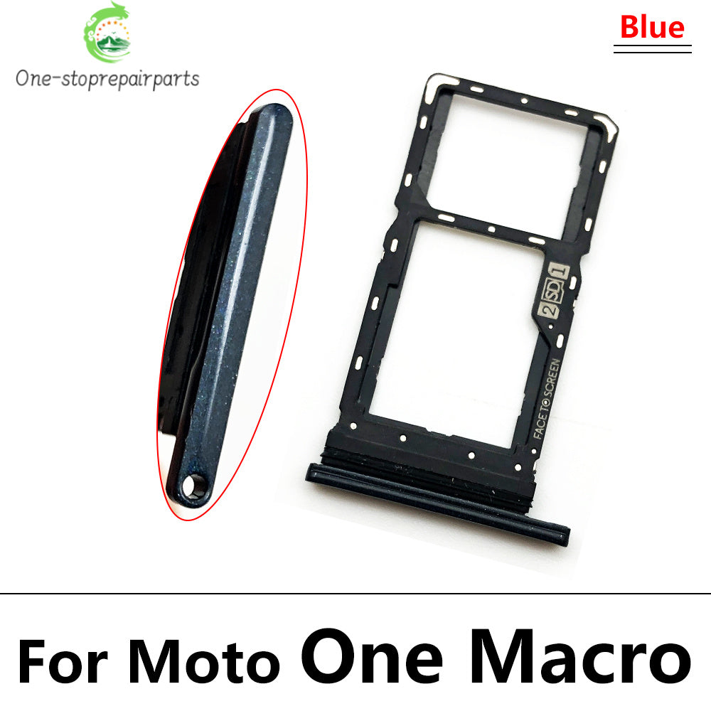 New SiM Tray For Motorola Moto One Macro Action Zoom Hyper Fusion Plus SIM Card Slot SD Card Tray Holder Adapter Motorola phone repair parts