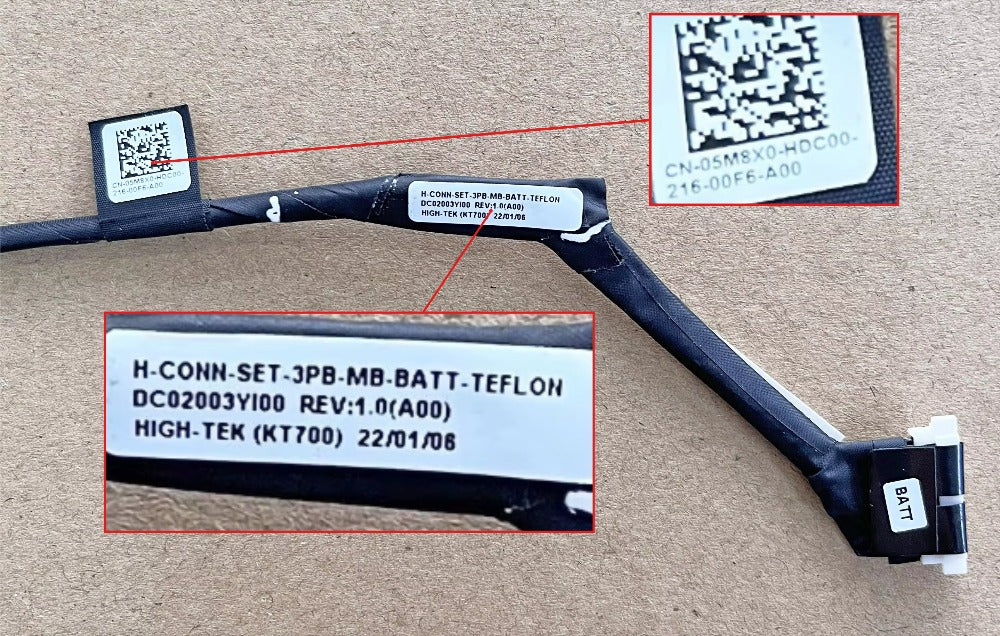 For Dell Alienware X14 R1 X14 R2 Battery Cable 05M8X0 DC02003YI00 New Laptop Battery Connector Flex Cable  Dell Laptop repair parts
