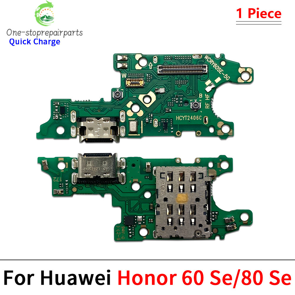 10Pcs, USB Charging Port Dock Charger Plug Connector Board Flex Cable For Huawei Honor 60 70 80 90 Pro Se Magic 4 5 6 Pro Lite Huawei phone repair parts
