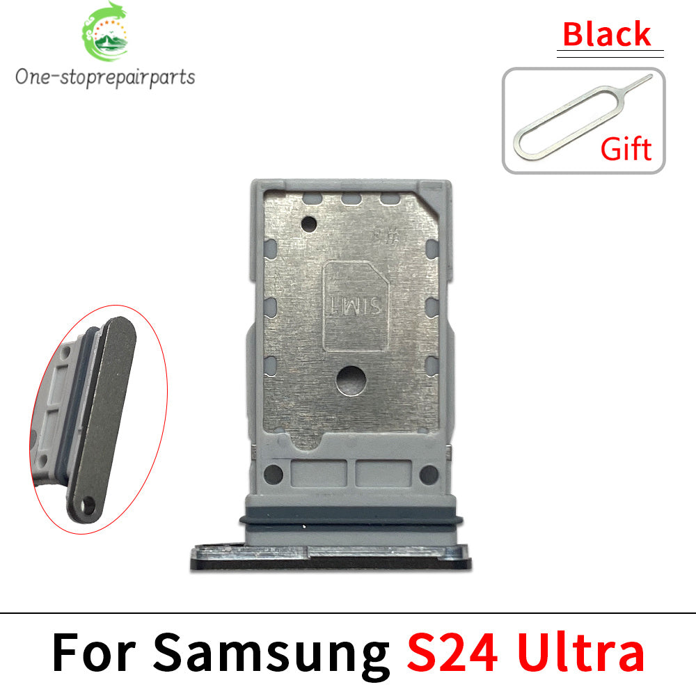 10Pcs, Micro Nano Dual SIM Card Holder Tray Slot Holder Adapter Socket For Samsung S23 S24 Plus Ultra 5G Samsung phone repair parts