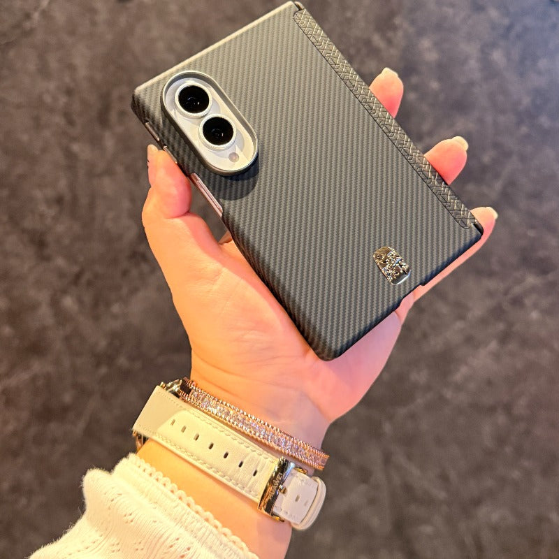 Magnetic suction [Kevlar pattern] suitable for Samsung ZFold8 Ultra folding mobile phone case galaxy zfold8ultra heart world carbon fiber pattern double central axis all-inclusive anti-drop protective case Phone accessories