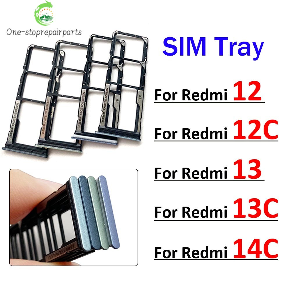 New SIM Card Slot SD Card Tray Holder Adapter For Xiaomi Redmi 12 12C 13 13C 14C Replacement Parts Xiaomi  Xiao mi phone repair parts